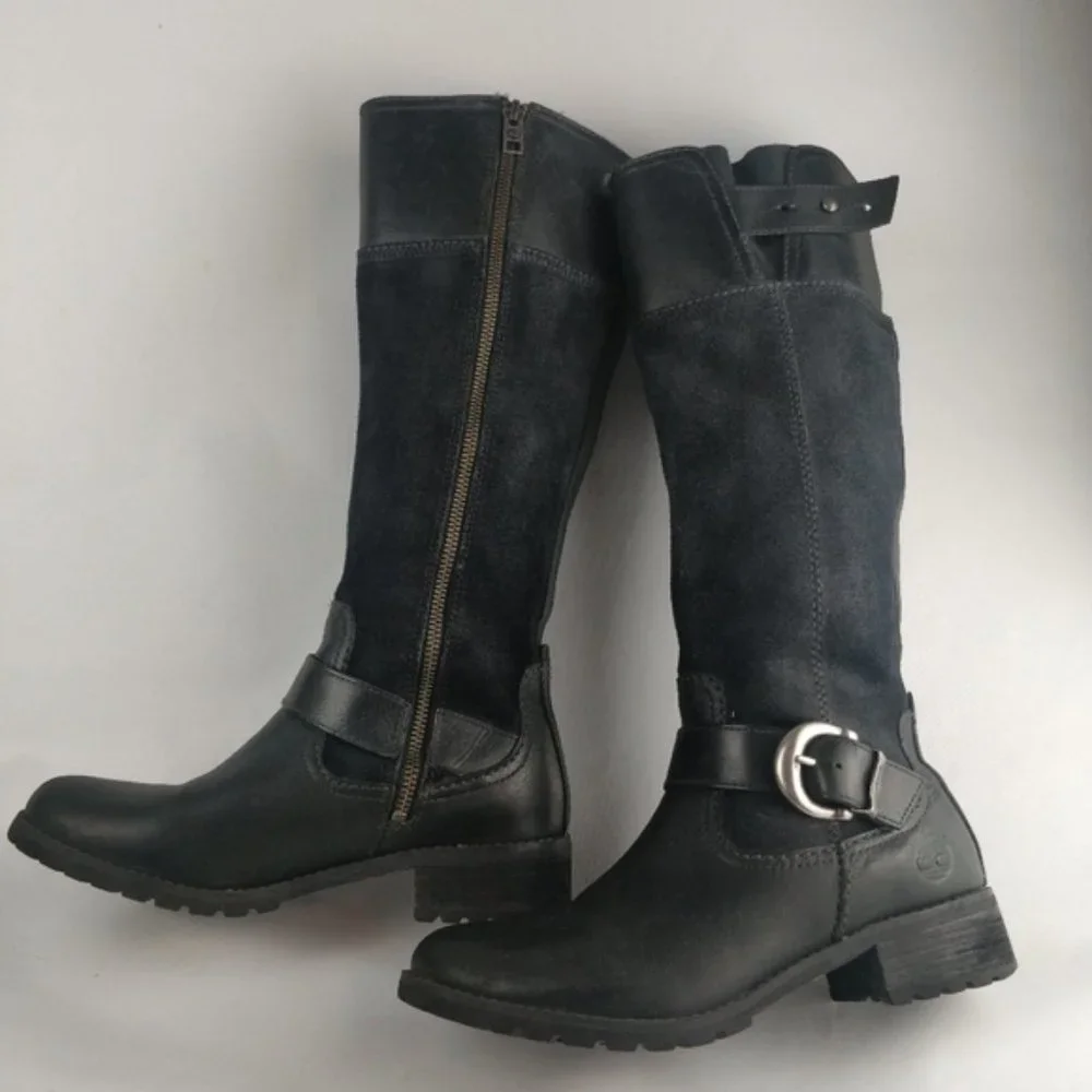 Timberland Black tall Bethel boots full zip sz.6.5